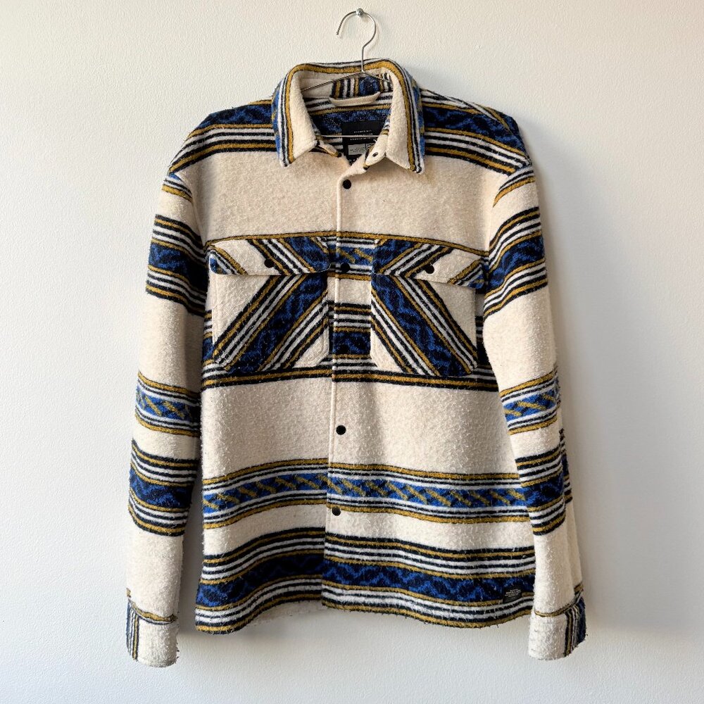 SCOTCH & SODA Wool-Blend Patterned Shirt Jacket – XL